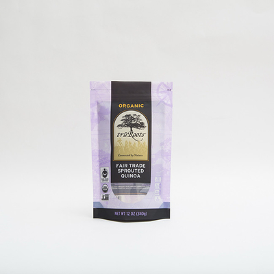 12OZ 340g تغليف المواد الغذائية حقيبة زيبلوك زيبر الدائمة سستة الحقيبة للكينوا المنبثقة