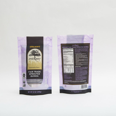 12OZ 340g تغليف المواد الغذائية حقيبة زيبلوك زيبر الدائمة سستة الحقيبة للكينوا المنبثقة