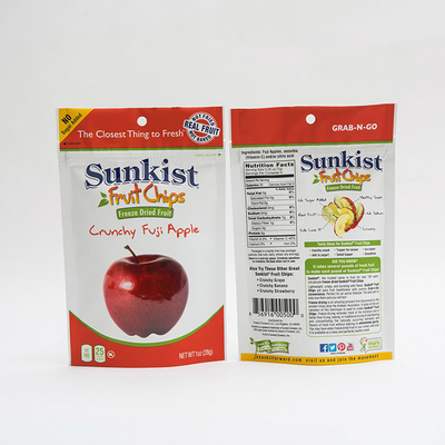 1OZ Dry Apple Chips الوقوف الحقيبة Bag مع Zip Lock Custom Zip Bag Packaging