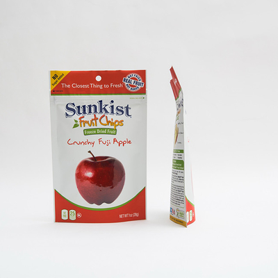 1OZ Dry Apple Chips الوقوف الحقيبة Bag مع Zip Lock Custom Zip Bag Packaging