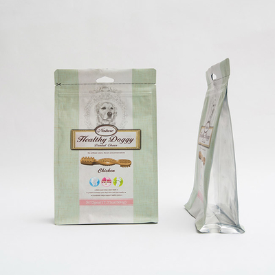 17.77OZ 75mm أغذية الحيوانات الأليفة حقيبة التعبئة والتغليف الكلب الأسنان يمضغ الحقيبة السفلية المسطحة مع زيبر